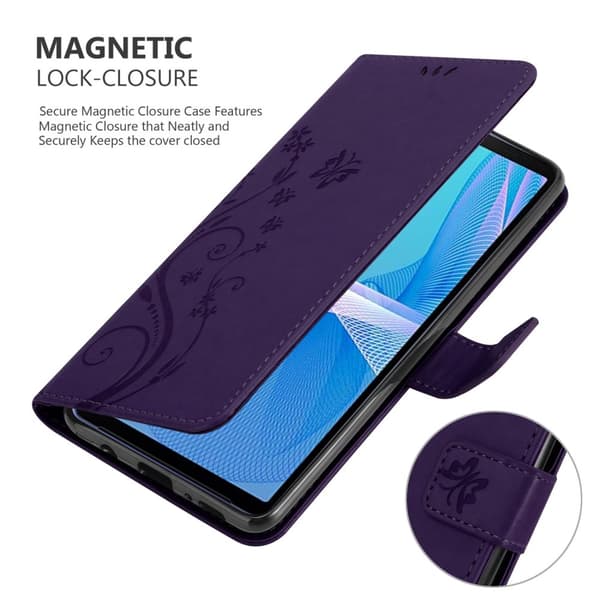 Sony Xperia 10 III Skal Fodral i blomdesign Mobilskydd Case Cover med magnetisk stängning, ståfunktion och kortplatser