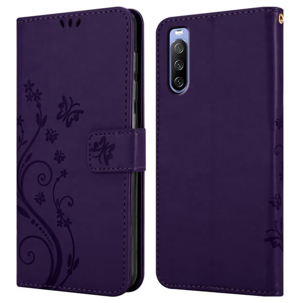 Sony Xperia 10 III Skal Fodral i blomdesign Mobilskydd Case Cover med magnetisk stängning, ståfunktion och kortplatser