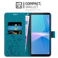 Miniatyrbild 3 av 8: Sony Xperia 10 III Skal Fodral i blomdesign Mobilskydd Case Cover med magnetisk stängning, ståfunktion och kortplatser
