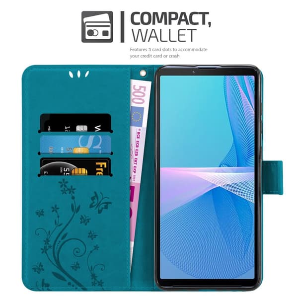 Sony Xperia 10 III Skal Fodral i blomdesign Mobilskydd Case Cover med magnetisk stängning, ståfunktion och kortplatser