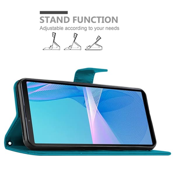 Sony Xperia 10 III Skal Fodral i blomdesign Mobilskydd Case Cover med magnetisk stängning, ståfunktion och kortplatser