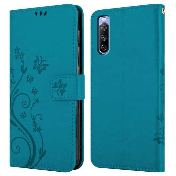 Sony Xperia 10 III Skal Fodral i blomdesign Mobilskydd Case Cover med magnetisk stängning, ståfunktion och kortplatser