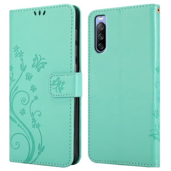 Sony Xperia 10 III Skal Fodral i blomdesign Mobilskydd Case Cover med magnetisk stängning, ståfunktion och kortplatser