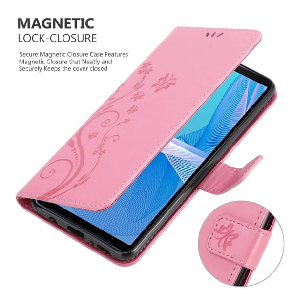 Deksel til Sony Xperia 10 III Lommebokdeksel i blomster design med magnetisk lukking, stativfunksjon og kortplasser