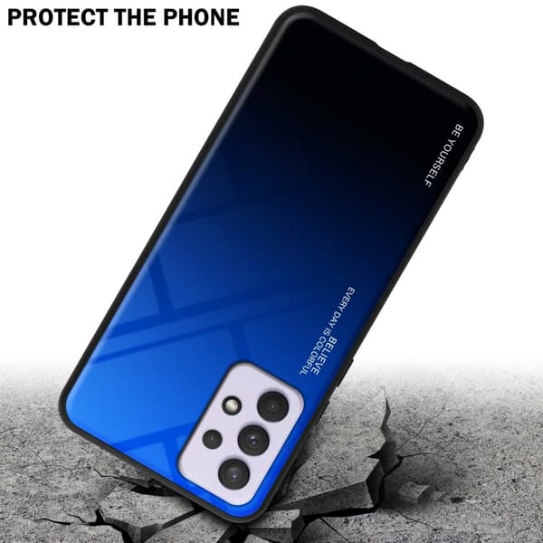 Samsung Galaxy A33 5G Skal Fodral i två färger av TPU-silikon och baksida av härdat glas Case Cover Mobilskydd