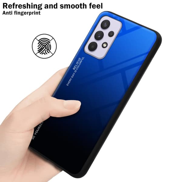 Samsung Galaxy A33 5G Skal Fodral i två färger av TPU-silikon och baksida av härdat glas Case Cover Mobilskydd