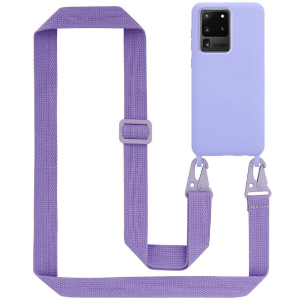 Deksel med Kedja for Samsung Galaxy S20 ULTRA Silikonbeskyttelsesetui med lengdejusterbar ledningsstropp