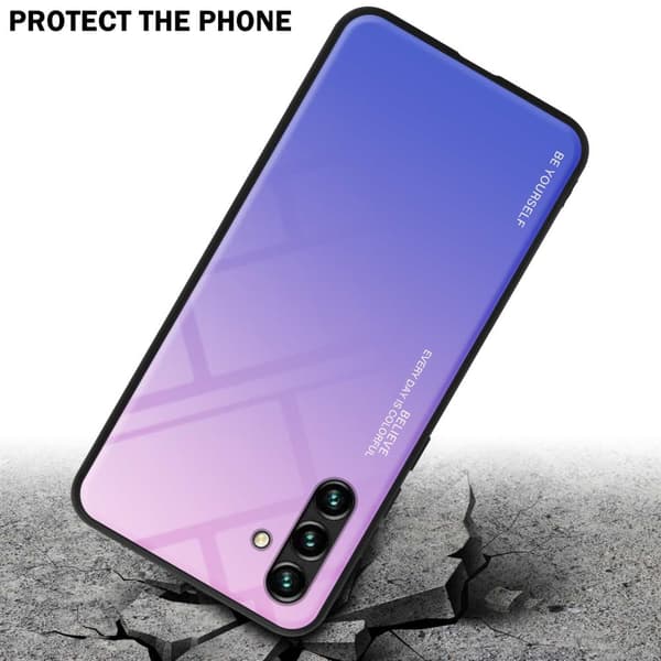 Samsung Galaxy A13 5G Skal Fodral i två färger av TPU-silikon och baksida av härdat glas Case Cover Mobilskydd