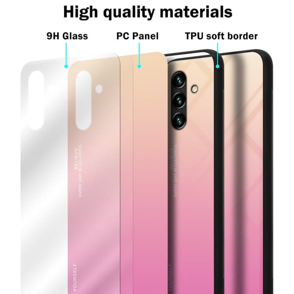Samsung Galaxy A13 5G Skal Fodral i två färger av TPU-silikon och baksida av härdat glas Case Cover Mobilskydd