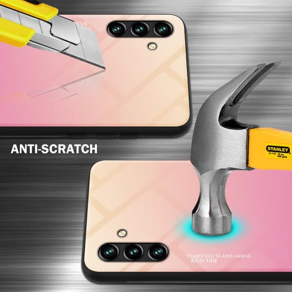 Samsung Galaxy A13 5G Skal Fodral i två färger av TPU-silikon och baksida av härdat glas Case Cover Mobilskydd
