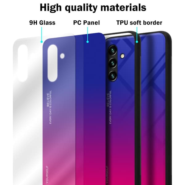 Deksel til Samsung Galaxy A13 5G Silikondeksel av TPU-silikon og bakside av herdet glass