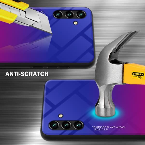 Deksel til Samsung Galaxy A13 5G Silikondeksel av TPU-silikon og bakside av herdet glass