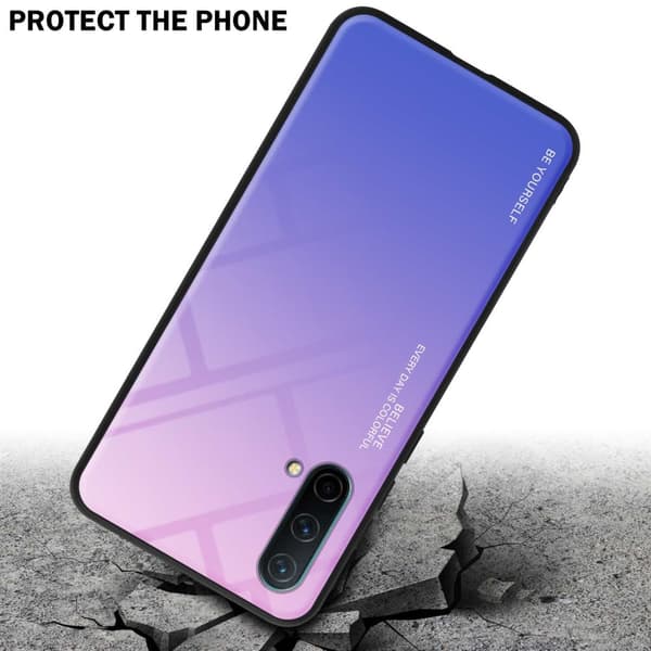 OnePlus Nord CE 5G Suojakuori Suojakotelo Kaksivärinen joka on valmistettu TPU-silikonista ja jonka takaosa on valmistettu karkaistusta lasista