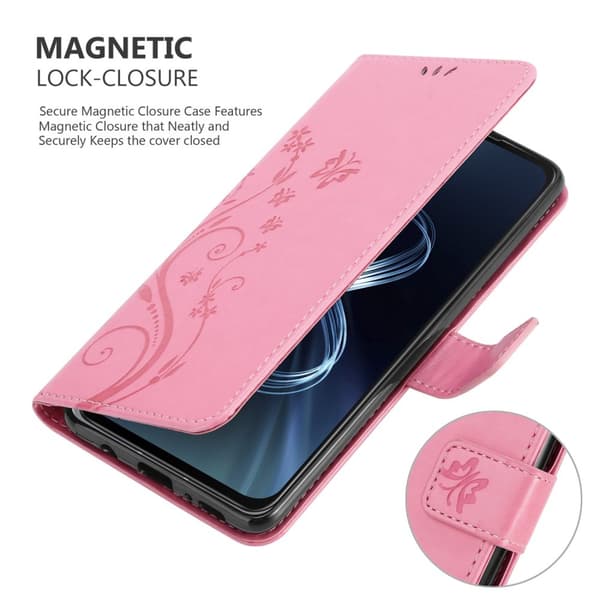 Asus ZenFone 8 Suojakotelo Suojakuori Lompakkokotelo Matkapuhelinkotelo Kukat jossa on magneettisuljenta, jalusta-toiminto ja korttipaikat