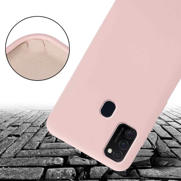 Deksel med Kedja for Samsung Galaxy M21 / M30s Silikonbeskyttelsesetui med lengdejusterbar ledningsstropp