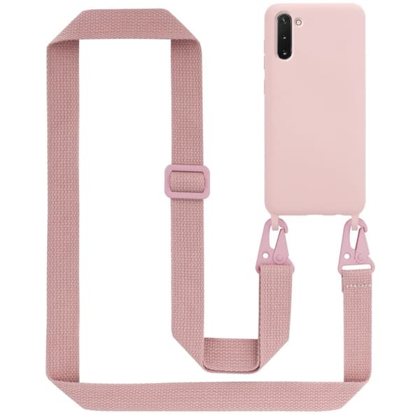 Deksel med Kedja for Samsung Galaxy NOTE 10 Silikonbeskyttelsesetui med lengdejusterbar ledningsstropp