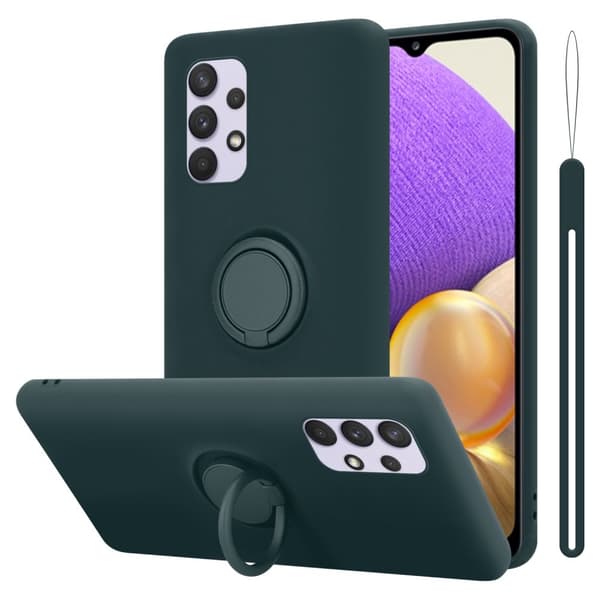 Samsung Galaxy A33 5G Suojakotelo Suojakuori joustavasta TPU-silikonista jossa on rengas LIQUID VIHREÄ