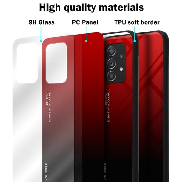 Samsung Galaxy A52 (4G / 5G) / A52s Suojakuori Suojakotelo Kaksivärinen joka on valmistettu TPU-silikonista ja jonka takaosa on valmistettu