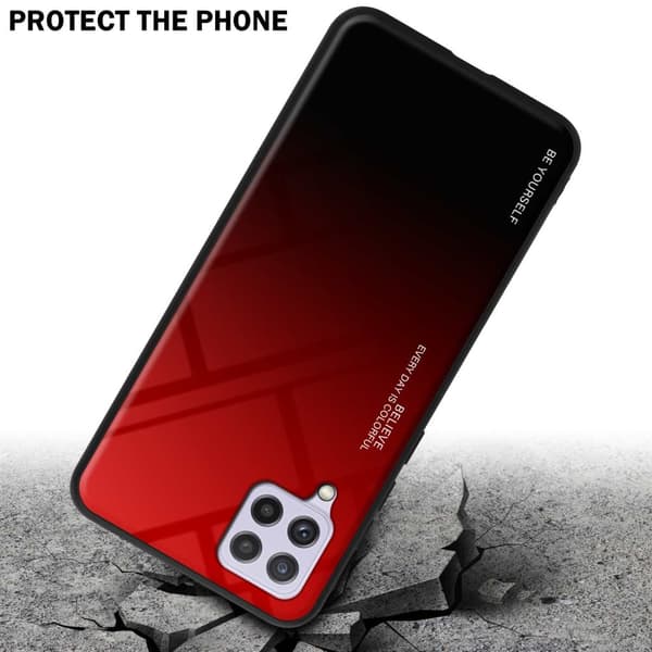 Samsung Galaxy A22 4G / M22 / M32 4G Skal Fodral i två färger av TPU-silikon och baksida av härdat glas Case Cover Mobilskydd