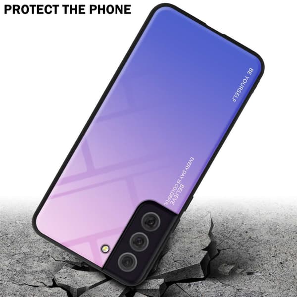Deksel til Samsung Galaxy S22 Silikondeksel av TPU-silikon og bakside av herdet glass