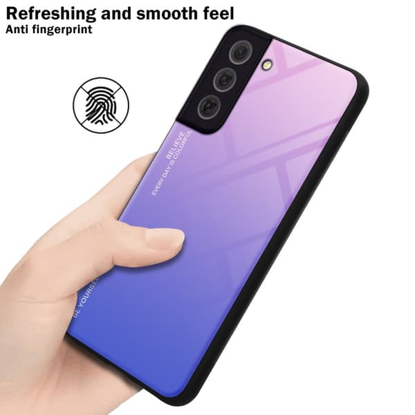 Deksel til Samsung Galaxy S22 Silikondeksel av TPU-silikon og bakside av herdet glass