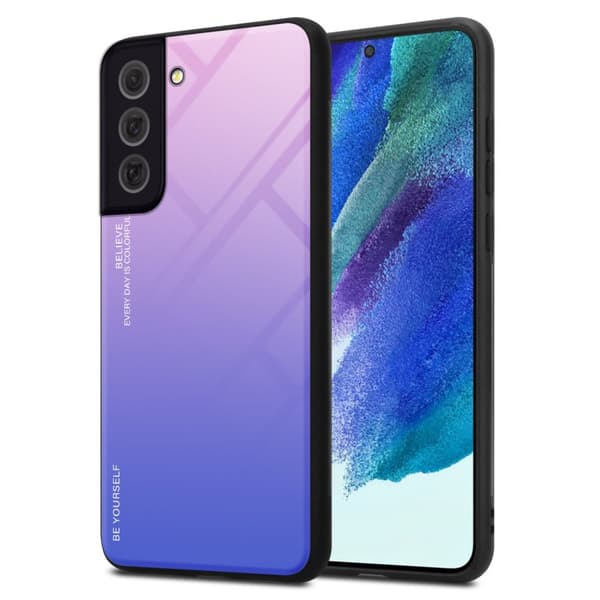 Deksel til Samsung Galaxy S22 Silikondeksel av TPU-silikon og bakside av herdet glass