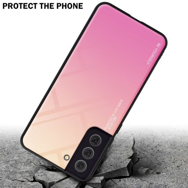 Deksel til Samsung Galaxy S22 Silikondeksel av TPU-silikon og bakside av herdet glass