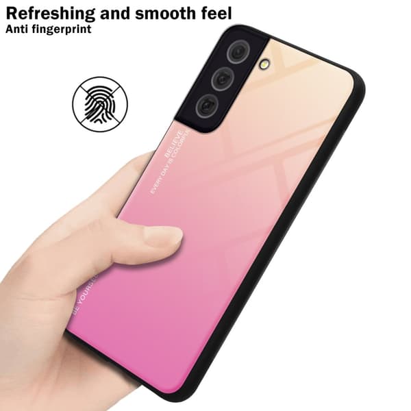 Deksel til Samsung Galaxy S22 Silikondeksel av TPU-silikon og bakside av herdet glass