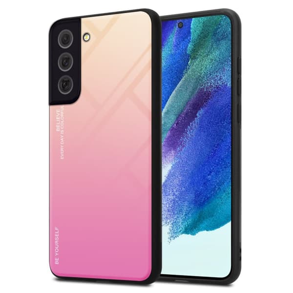 Deksel til Samsung Galaxy S22 Silikondeksel av TPU-silikon og bakside av herdet glass