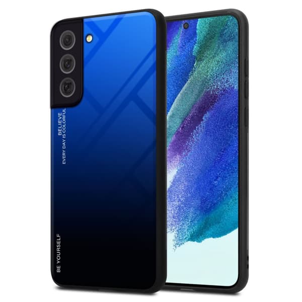 Deksel til Samsung Galaxy S22 Silikondeksel av TPU-silikon og bakside av herdet glass