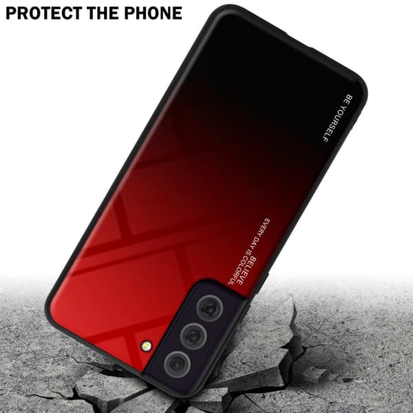 Deksel til Samsung Galaxy S22 Silikondeksel av TPU-silikon og bakside av herdet glass