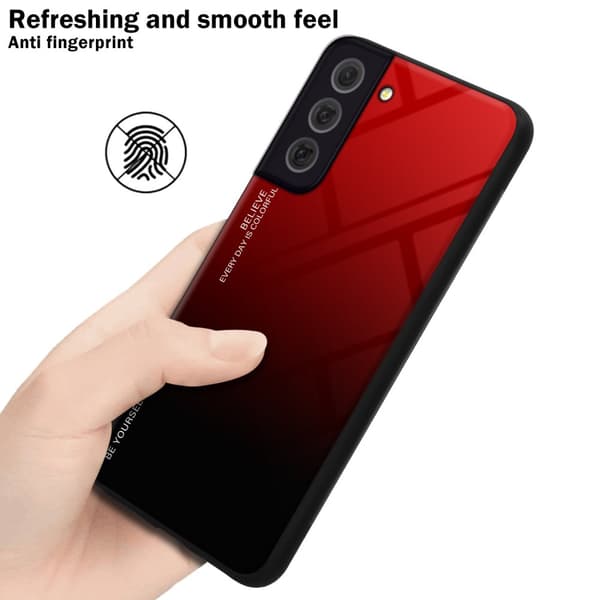 Deksel til Samsung Galaxy S22 Silikondeksel av TPU-silikon og bakside av herdet glass
