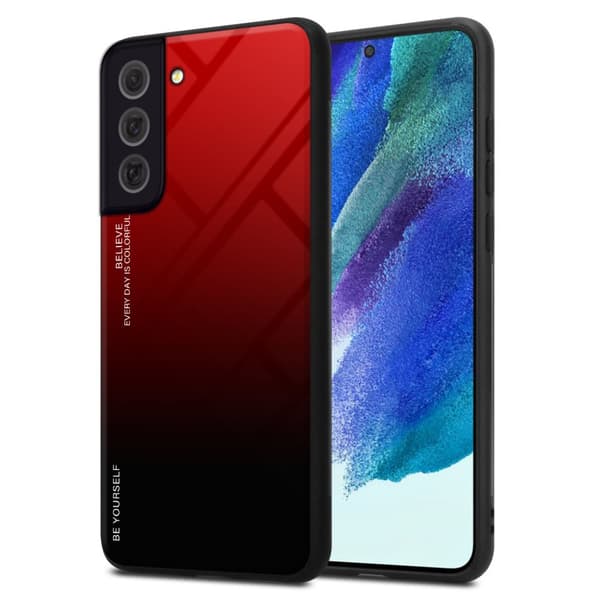 Deksel til Samsung Galaxy S22 Silikondeksel av TPU-silikon og bakside av herdet glass