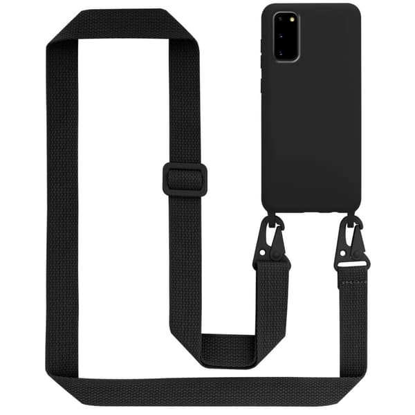 Deksel med Kedja for Samsung Galaxy S20 Silikonbeskyttelsesetui med lengdejusterbar ledningsstropp