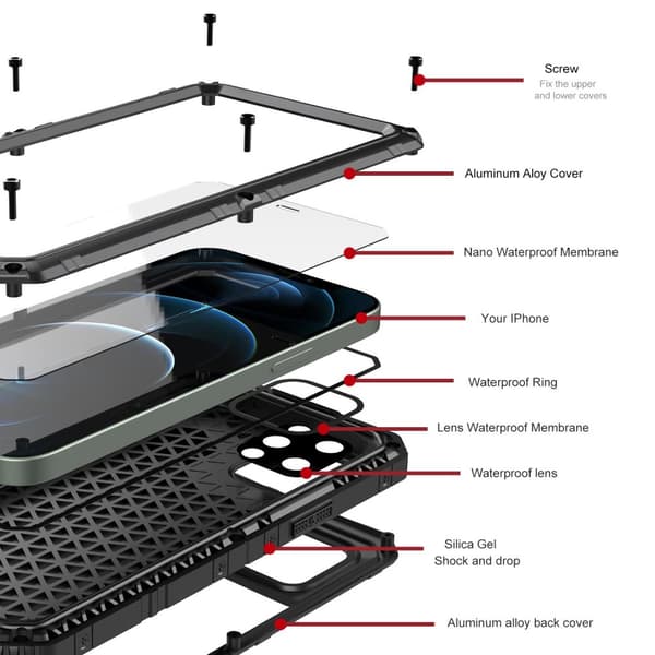 iPhone 12 PRO Etui Outdoor Cover (Sort)