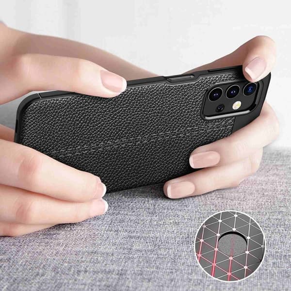 Samsung Galaxy A32 5G Skal Fodral Mobilskydd av flexibelt TPU-silikon med ädel läderimitation