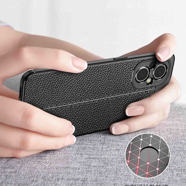 Deksel til OnePlus Nord N200 5G Beskyttelsesdeksel laget av TPU-silikon med påføring av edelt skinnimitasjon