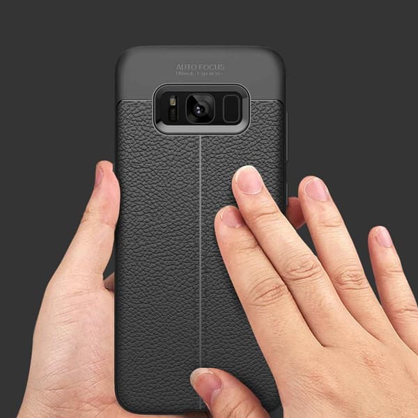 Deksel til Samsung Galaxy S8 PLUS Beskyttelsesdeksel laget av TPU-silikon med påføring av edelt skinnimitasjon