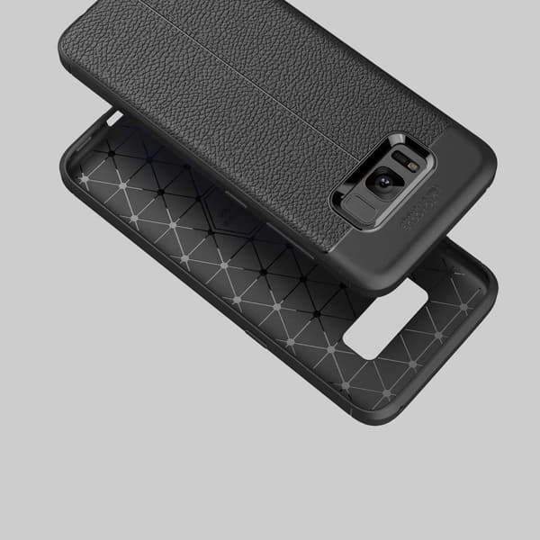 Deksel til Samsung Galaxy S8 PLUS Beskyttelsesdeksel laget av TPU-silikon med påføring av edelt skinnimitasjon