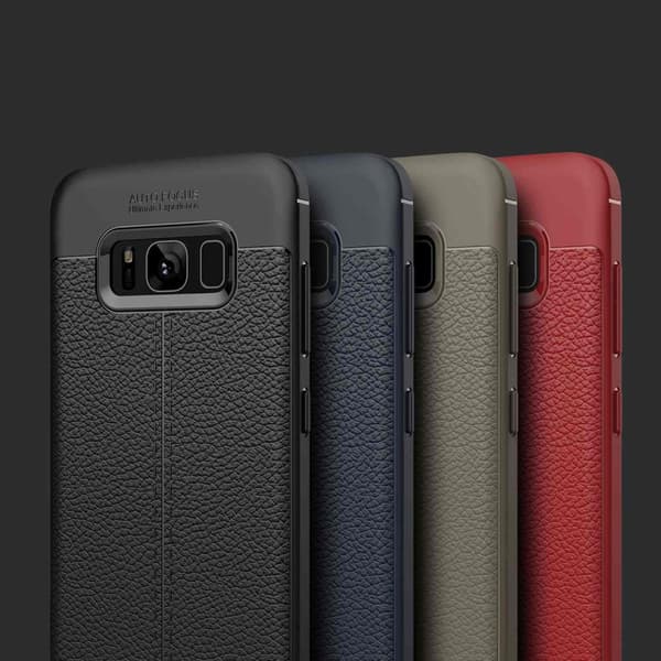 Deksel til Samsung Galaxy S8 PLUS Beskyttelsesdeksel laget av TPU-silikon med påføring av edelt skinnimitasjon