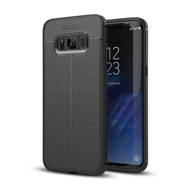 Deksel til Samsung Galaxy S8 PLUS Beskyttelsesdeksel laget av TPU-silikon med påføring av edelt skinnimitasjon