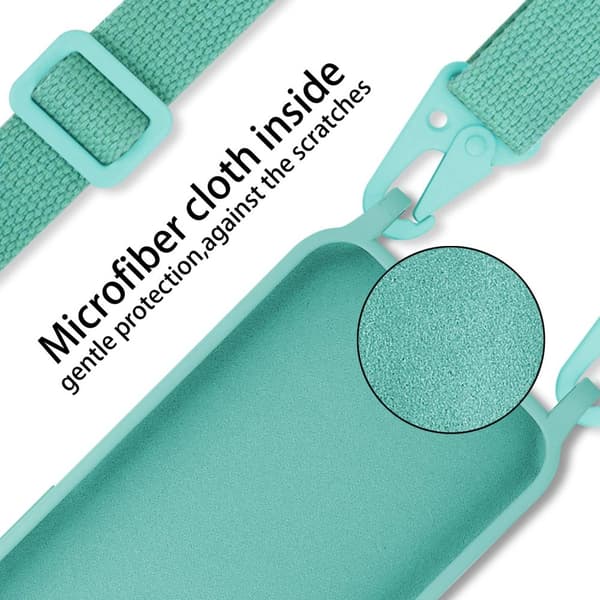 Deksel med Kedja for Samsung Galaxy A81 / NOTE 10 LITE / M60s Silikonbeskyttelsesetui med lengdejusterbar ledningsstropp