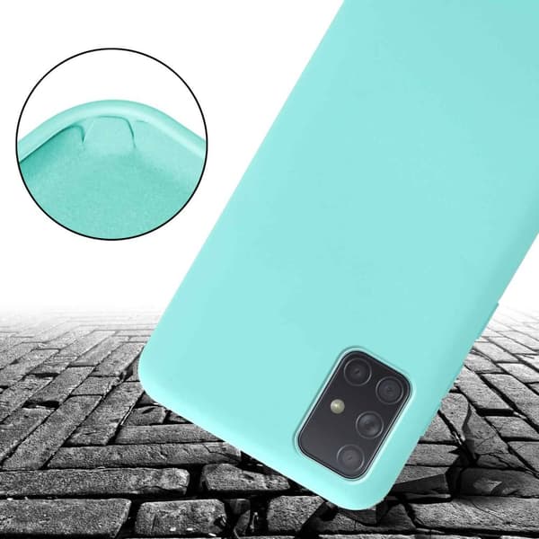 Deksel med Kedja for Samsung Galaxy A71 4G Silikonbeskyttelsesetui med lengdejusterbar ledningsstropp
