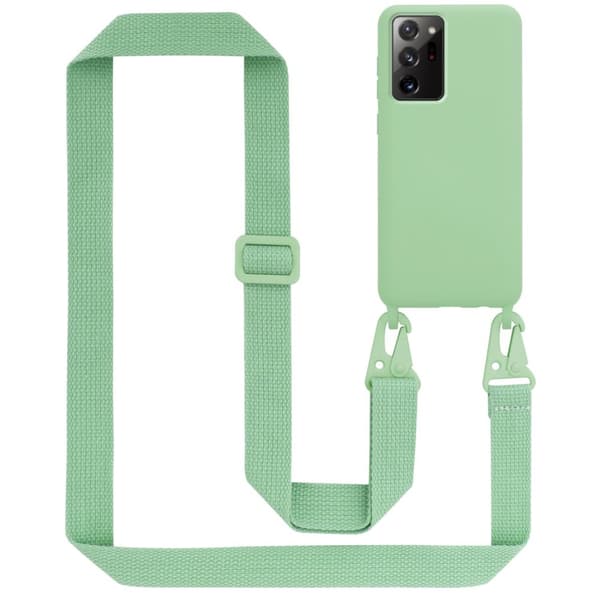 Deksel med Kedja for Samsung Galaxy NOTE 20 PLUS Silikonbeskyttelsesetui med lengdejusterbar ledningsstropp