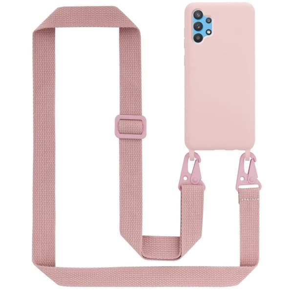 Deksel med Kedja for Samsung Galaxy A52 (4G / 5G) / A52s Silikonbeskyttelsesetui med lengdejusterbar ledningsstropp