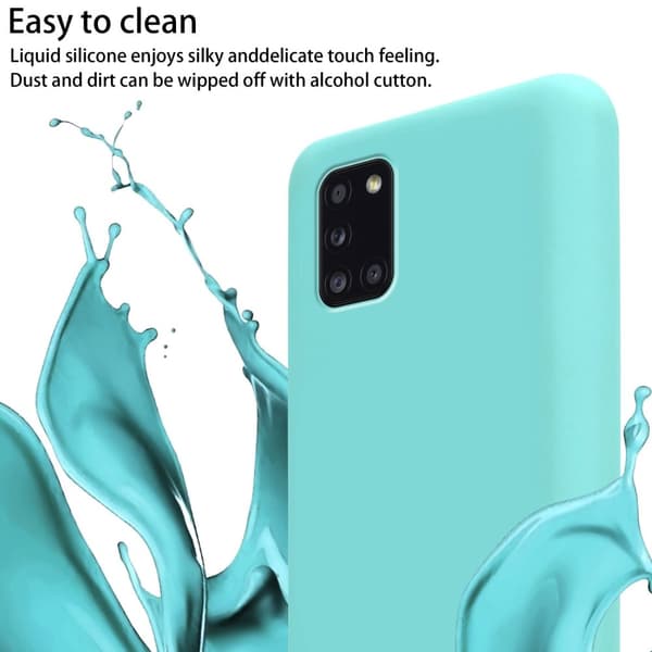 Deksel med Kedja for Samsung Galaxy A31 Silikonbeskyttelsesetui med lengdejusterbar ledningsstropp