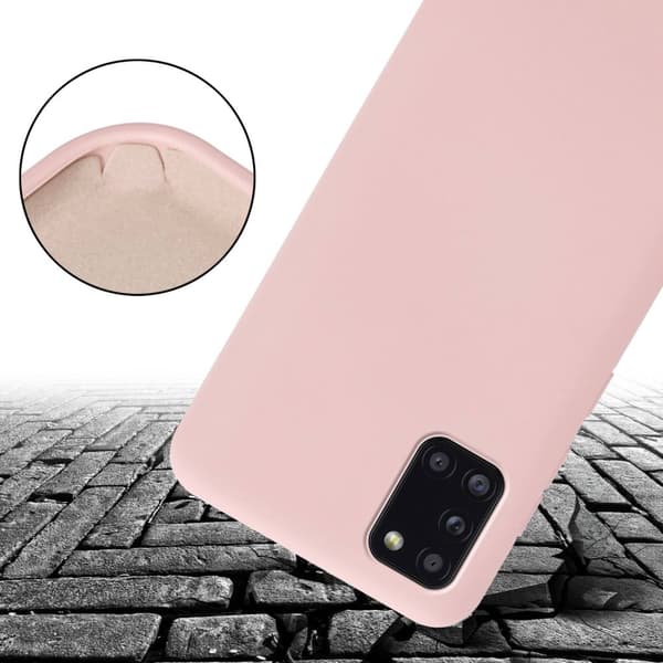 Deksel med Kedja for Samsung Galaxy A31 Silikonbeskyttelsesetui med lengdejusterbar ledningsstropp