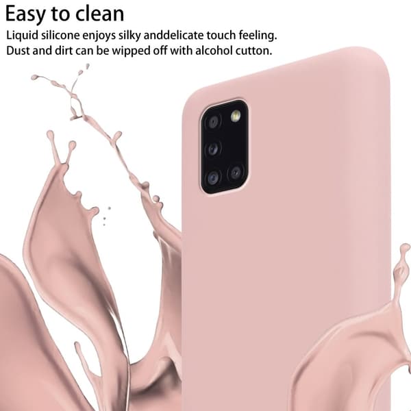 Deksel med Kedja for Samsung Galaxy A31 Silikonbeskyttelsesetui med lengdejusterbar ledningsstropp