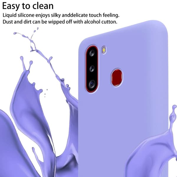 Deksel med Kedja for Samsung Galaxy A21 Silikonbeskyttelsesetui med lengdejusterbar ledningsstropp