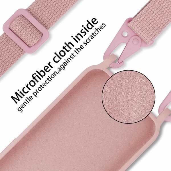 Deksel med Kedja for Samsung Galaxy A21 Silikonbeskyttelsesetui med lengdejusterbar ledningsstropp